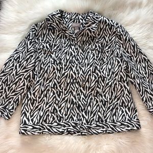 Zebra Print Denim Jacket